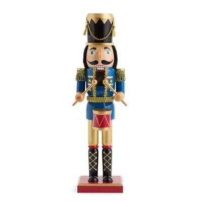 North Pole Trading Co. 14in Traditional Drummer Wood Christmas Nutcracker
