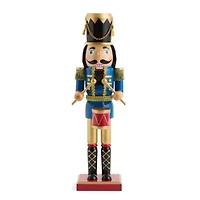 North Pole Trading Co. 14in Traditional Drummer Wood Christmas Nutcracker