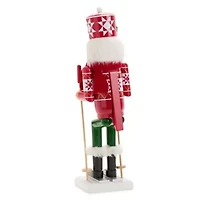 North Pole Trading Co. 14in Ski Man Wood Christmas Nutcracker