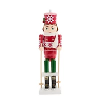 North Pole Trading Co. 14in Ski Girl Wood Christmas Nutcracker