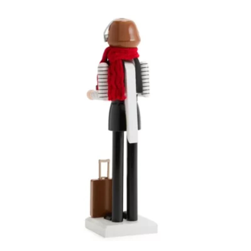 North Pole Trading Co. 14in Travel Girl Wood Christmas Nutcracker