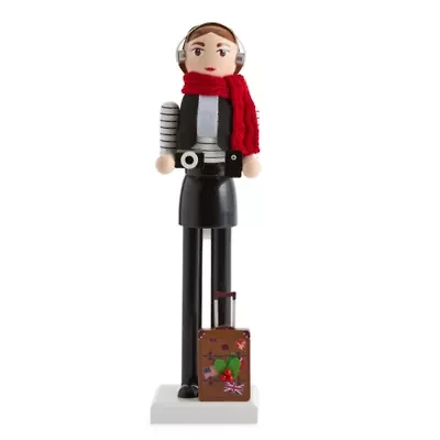 North Pole Trading Co. 14in Travel Girl Wood Christmas Nutcracker