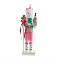 North Pole Trading Co. 14in Unicorn Wood Christmas Nutcracker
