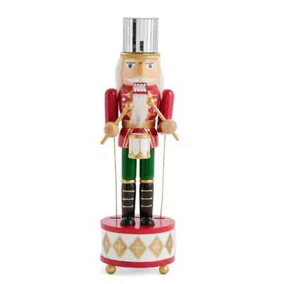 North Pole Trading Co. 14in Music Soldier Wood Christmas Nutcracker