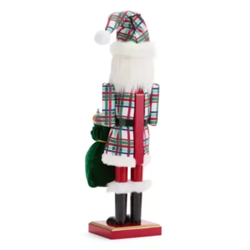 North Pole Trading Co. 14in Santa Clause Wood Christmas Nutcracker