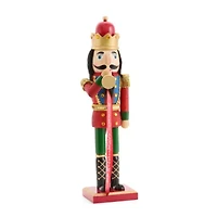 North Pole Trading Co. 14in Traditional Trumpet Wood Christmas Nutcracker