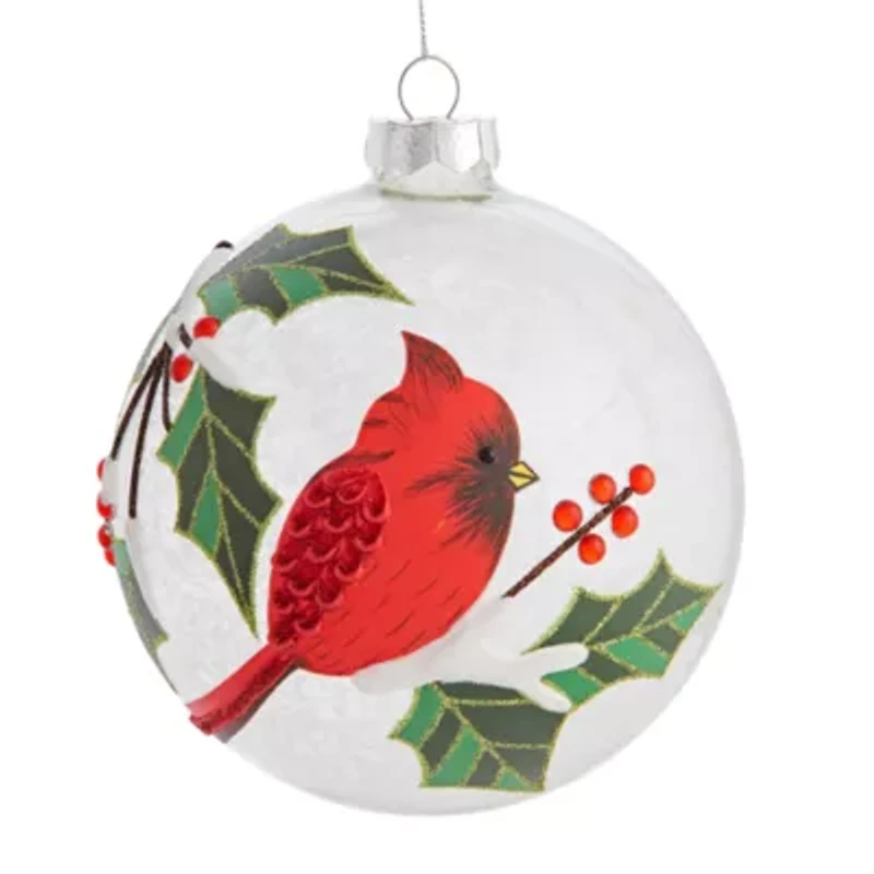 Martha Stewart Clear Cardinal Ball Christmas Ornament