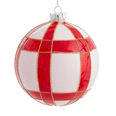 Martha Stewart Medium Plaid Ball Christmas Ornament