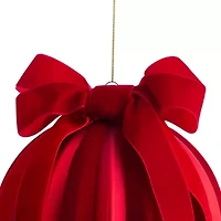 Martha Stewart Red Velvet Bow Ball Christmas Ornament