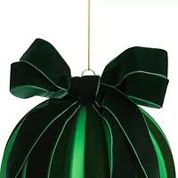 Martha Stewart Green Velvet Bow Ball Christmas Ornament