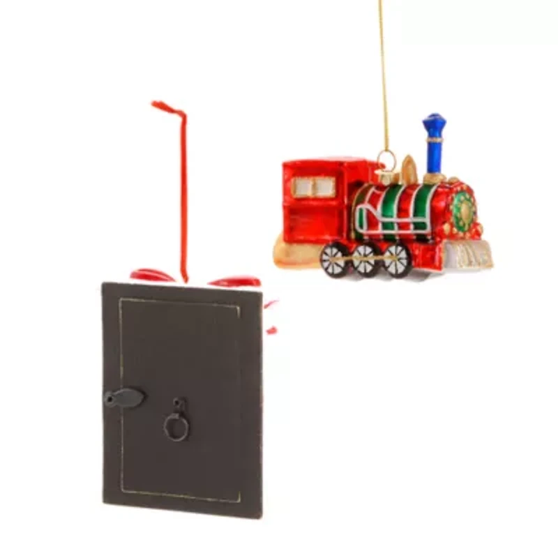 North Pole Trading Co. Train And Frame Set Christmas Ornament
