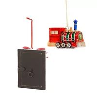 North Pole Trading Co. Train And Frame Set Christmas Ornament