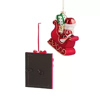 North Pole Trading Co. Santa Sleigh And Frame Set 2-pc. Christmas Ornament