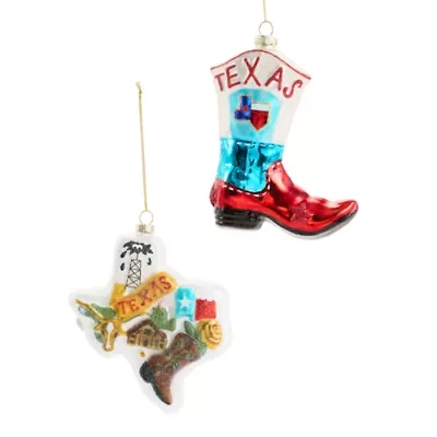 North Pole Trading Co. Texas And Boot Set 2-pc. Christmas Ornament