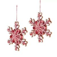 North Pole Trading Co. Claydough Snowflake Set 2-pc. Christmas Ornament