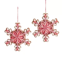 North Pole Trading Co. Claydough Snowflake Set 2-pc. Christmas Ornament