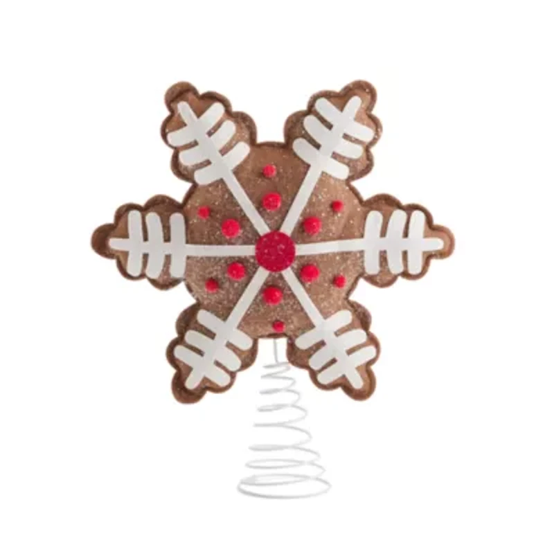 North Pole Trading Co. Gingerbread Snwoflake Christmas Tree Topper