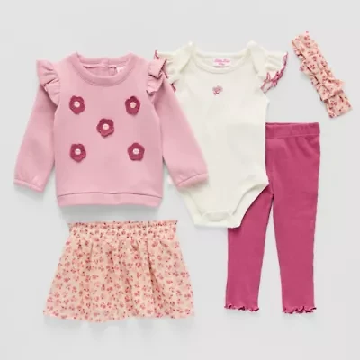 Little Lass Baby Girls 4-pc. Skirt Set
