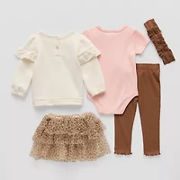Little Lass Baby Girls 4-pc. Skirt Set