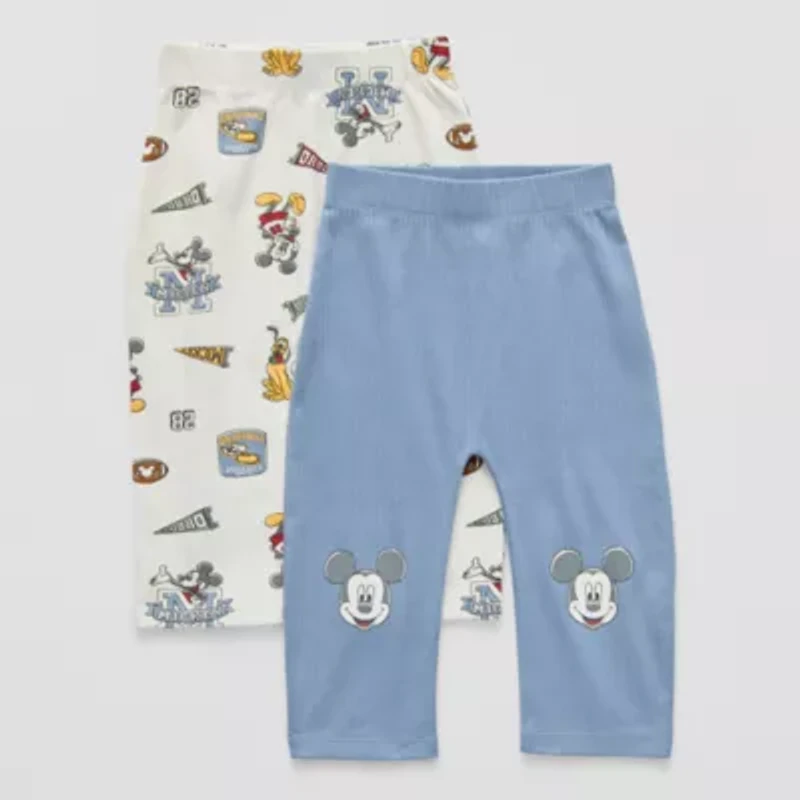 Disney Baby Boys Easy-on + Easy-off Straight Regular Fit Mickey Mouse Plus Tall Pull-On Pant