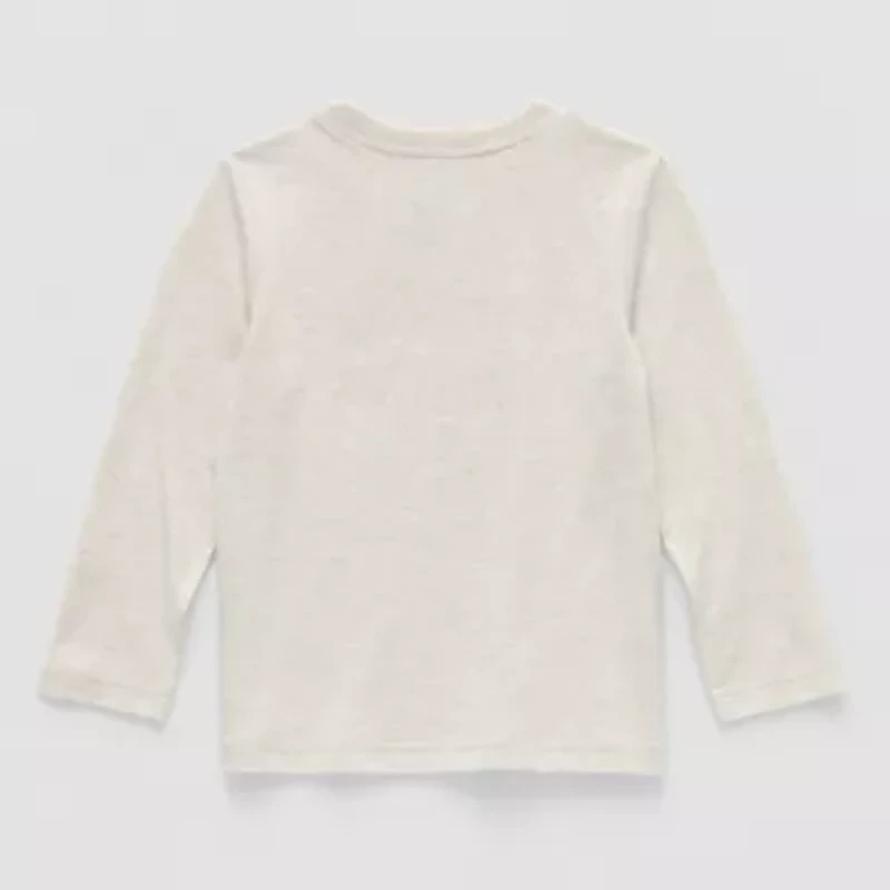 Okie Dokie Toddler & Little Boys Crew Neck Long Sleeve Regular Fit Graphic T-Shirt