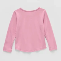 Okie Dokie Toddler & Little Girls Round Neck Long Sleeve Graphic T-Shirt