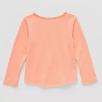 Okie Dokie Toddler & Little Girls Round Neck Long Sleeve Graphic T-Shirt