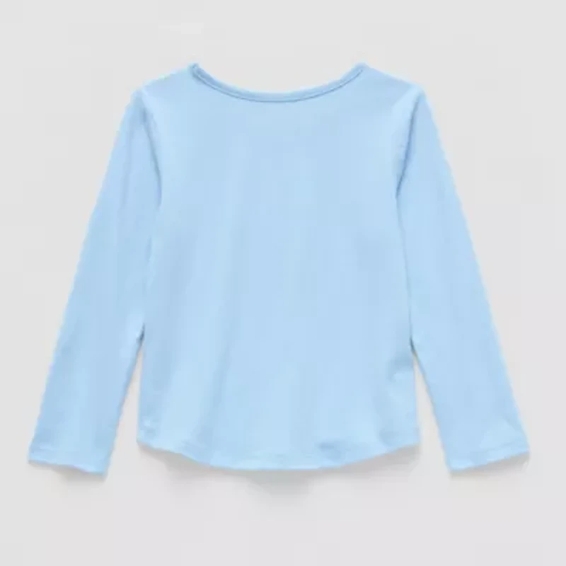 Okie Dokie Toddler & Little Girls Round Neck Long Sleeve Graphic T-Shirt