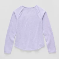 Thereabouts Little & Big Kid Girls Square Neck Long Sleeve T-Shirt
