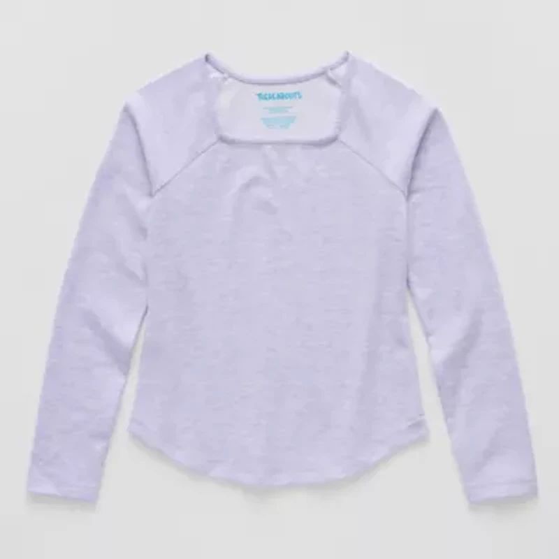 Thereabouts Little & Big Kid Girls Square Neck Long Sleeve T-Shirt