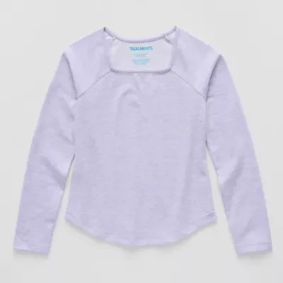 Thereabouts Little & Big Kid Girls Square Neck Long Sleeve T-Shirt