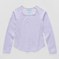 Thereabouts Little & Big Kid Girls Square Neck Long Sleeve T-Shirt
