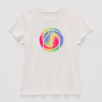 Xersion Little & Big Kid Girls Crew Neck Short Sleeve Regular Fit Graphic T-Shirt