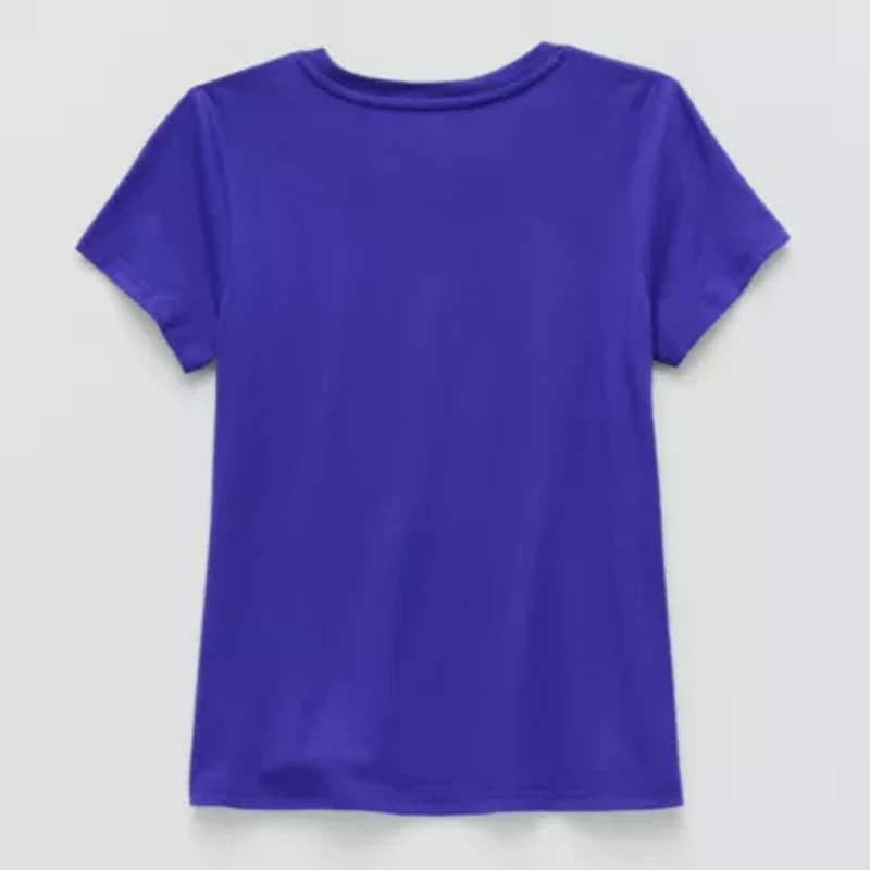 Xersion Little & Big Kid Girls Crew Neck Short Sleeve Regular Fit Graphic T-Shirt