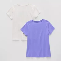 Xersion Little & Big Kid Girls Crew Neck Short Sleeve Regular Fit 2-pc. Graphic T-Shirt