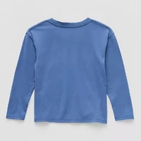 Toddler Boys Crew Neck Long Sleeve Mickey Mouse Graphic T-Shirt