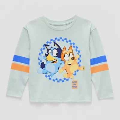 Toddler Boys Crew Neck Long Sleeve Bluey Graphic T-Shirt