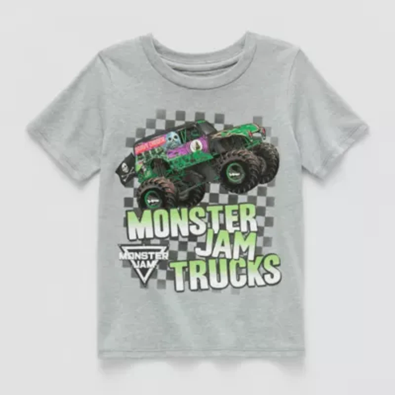 Toddler Boys Crew Neck Short Sleeve Monster Jam Graphic T-Shirt