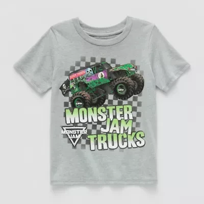 Toddler Boys Crew Neck Short Sleeve Monster Jam Graphic T-Shirt