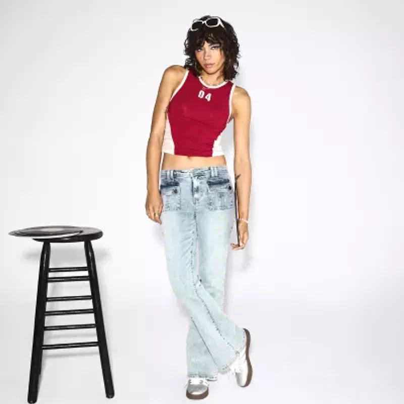 Joaquina for JCPenney Womens-Juniors Crew Neck Tank Top