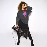 Joaquina for JCPenney Womens Crew Neck Long Sleeve Juniors Plus T-Shirt