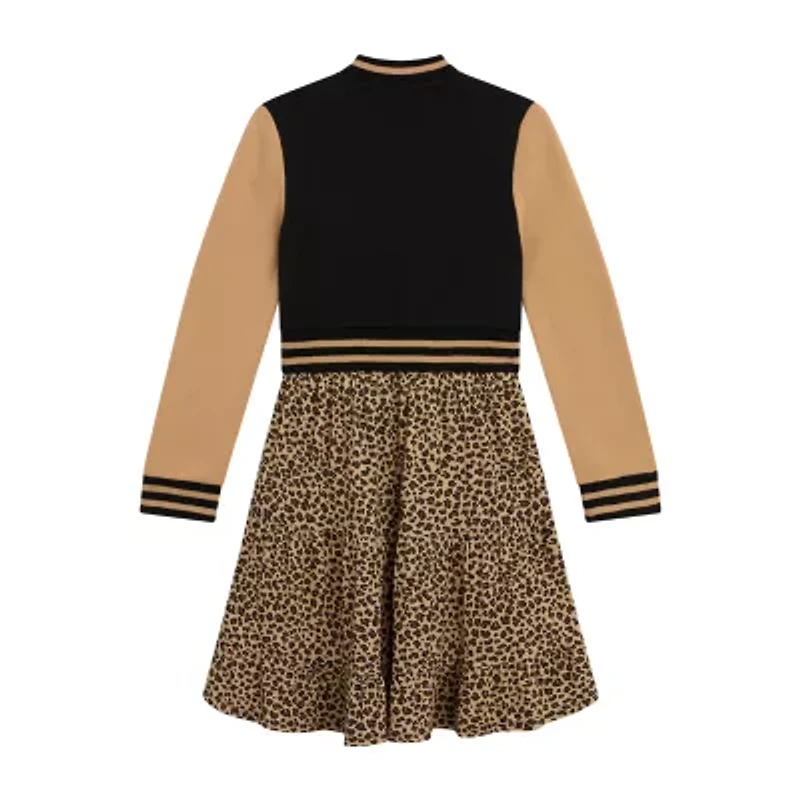 Knit Works Big Kid Girls Short Sleeve Leopard Dress Set