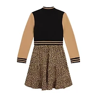 Knit Works Big Kid Girls Short Sleeve Leopard Dress Set