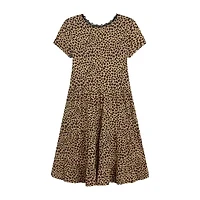 Knit Works Big Kid Girls Short Sleeve Leopard Dress Set