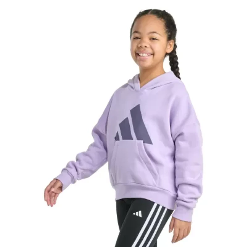 adidas Big Kid Girls Long Sleeve Fleece Active Hoodie