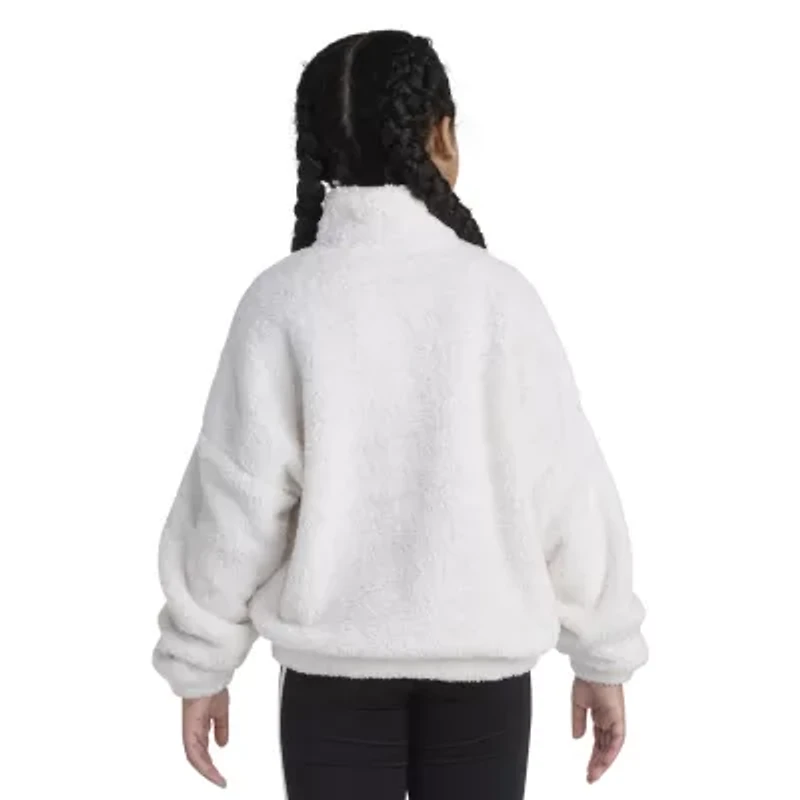 adidas Sherpa Big Kid Girls Mock Neck Long Sleeve Active Quarter-Zip Pullover