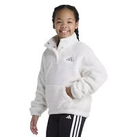 adidas Sherpa Big Kid Girls Mock Neck Long Sleeve Active Quarter-Zip Pullover