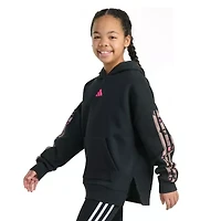 adidas Big Kid Girls Long Sleeve Embroidered Fleece Hoodie