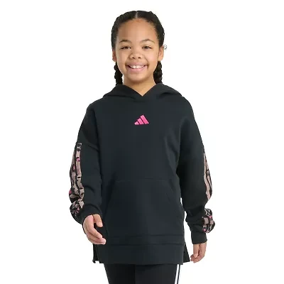 adidas Big Kid Girls Long Sleeve Embroidered Fleece Hoodie