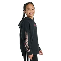 adidas Big Kid Girls Long Sleeve Embroidered Fleece Hoodie